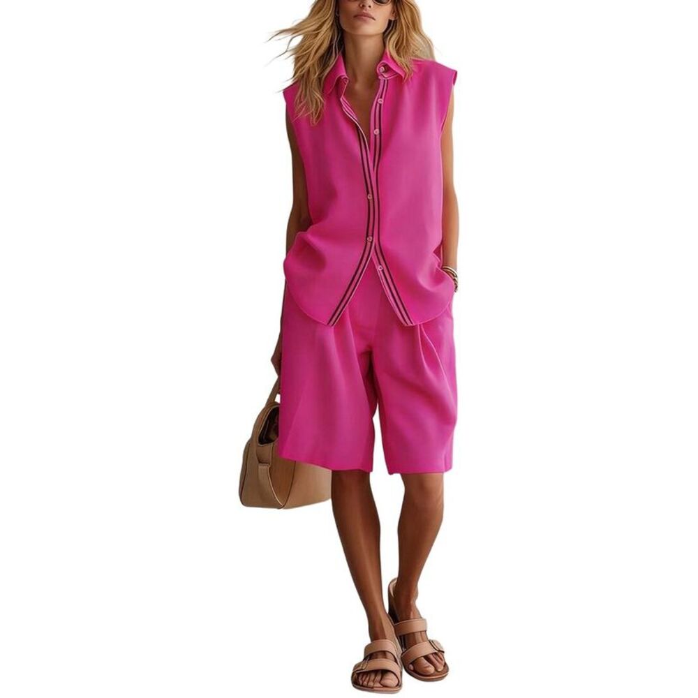 Olivia Taylor Womens Linen Top & Short Set
